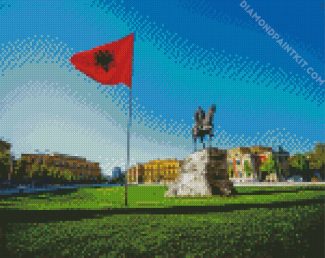 Skanderbeg Square Tirana diamond painting