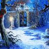 Snowy Cemetery diamond painting