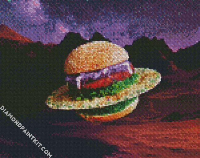 Space Burger diamond painting