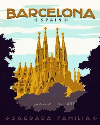 Spain Barcelona Gaudi Sagrada Familia diamond painting