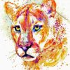 Splatter Cougar Head diamond painting