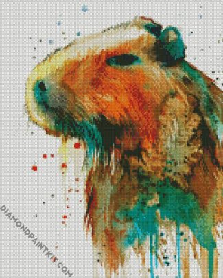 Splatter Capybara diamond painting