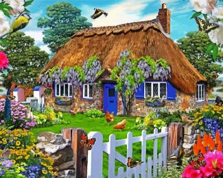 Spring Cottage diamond painting