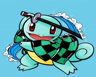 Squirtle Tanjiro diamond painting