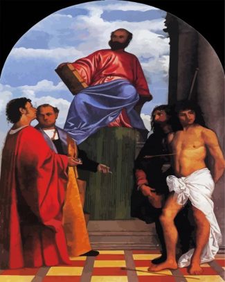 St Mark Enthroned By Tiziano diamond painting