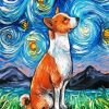 Starry Night Basenji Dog diamond painting