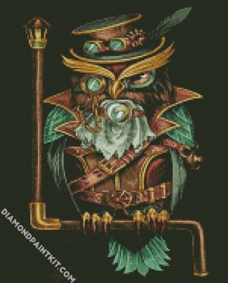 Steampunk Owl Illustration diamond painting diamond painting