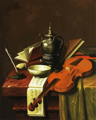 Still Life Violin diamond painting