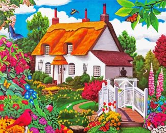 Summer Garden Cottage diamond painting