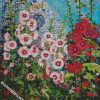 Summer Hollyhocks diamond painting