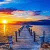 Sundown Sea Dock diamond painting