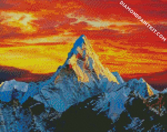 Sunset At Mt Himalayas diamond painting