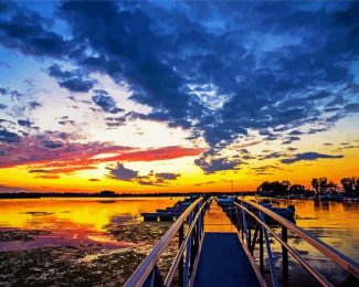 Sunset At The Dock diamond painting