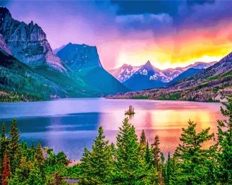 Sunset At Glacier National Park diamond painting