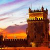 Sunset Belem Tower diamond painting