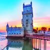 Sunset In Belem Tower diamond painting