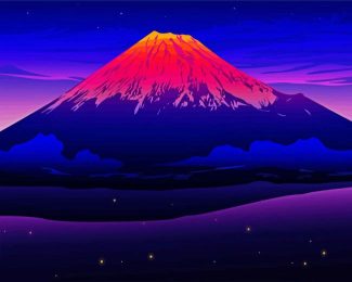 Sunset Fuji diamond painting