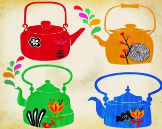 Tea Kettles diamond painting