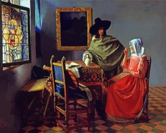 The Glass Of Wine By Vermeer diamond painting