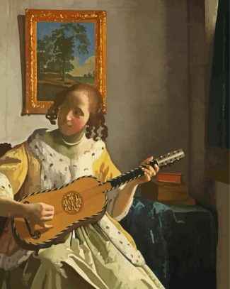 The Guitar Player By Vermeer diamond painting