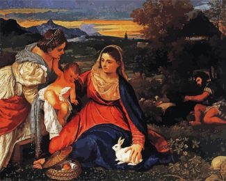 The Madonna Of The Rabbit By Tiziano diamond painting