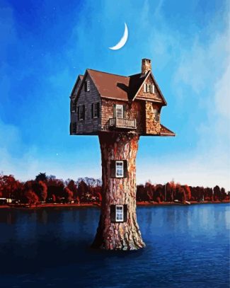 Treehouse diamond painting