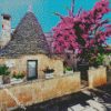 Trulli Italy Bolossom diamond painting