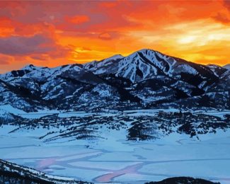 Utah Mountains Sunset diamond painting