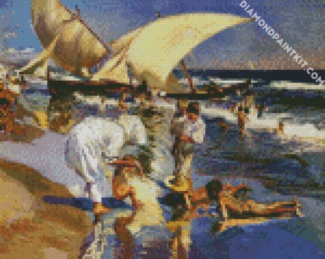 Valencia Beach In The Morning Light Sorolla diamond painting