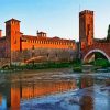 Verona Castelvecchio Bridge diamond painting