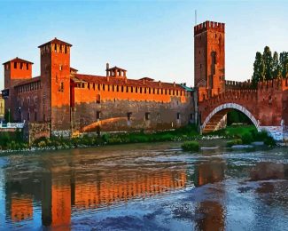 Verona Castelvecchio Bridge diamond painting