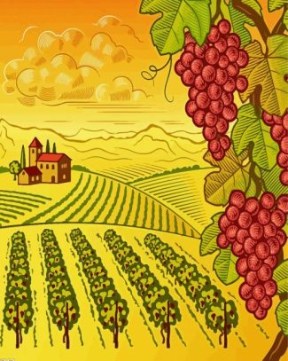 Vineyard Illustration diamond painting