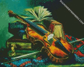 Violin And Books diamond painting