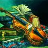 Violin And Books diamond painting