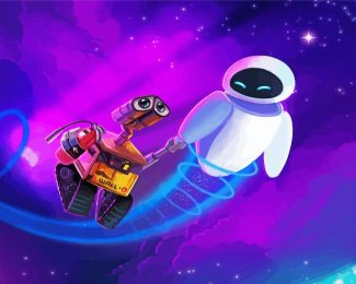 Wall E And Eve In Space diamond painting