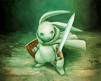 Warrior Bunny diamond painting