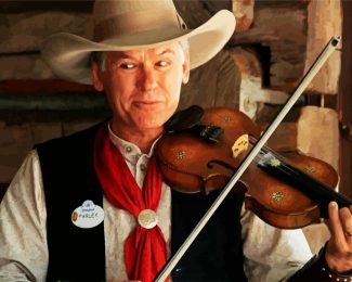 Western Fiddle Player diamond painting