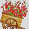 Wheelbarrow And Pink Flowers diamond painting