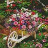 Wheelbarrow Full Of Flowers diamond painting