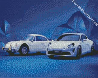 White Alpine Cars diamond painting