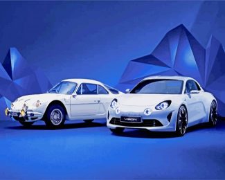 White Alpine Cars diamond painting