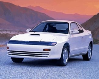 White Celica Car diamond painting