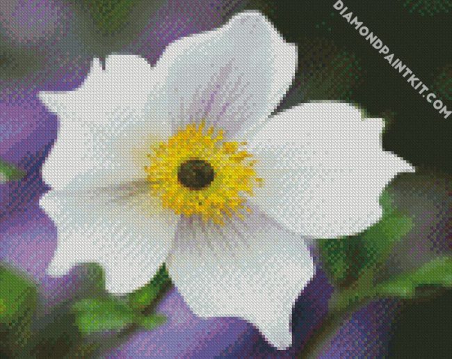 White Anemone diamond painting