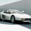 White Ferrari Testarossa diamond painting