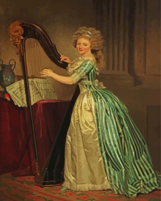 Woman With Harp diamond painting