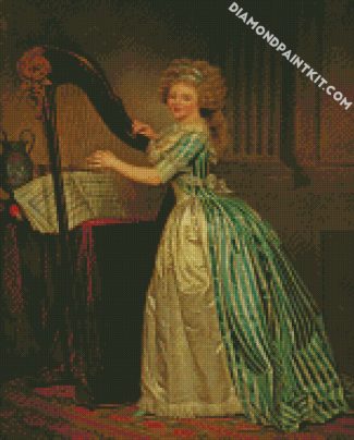 Woman With Harp diamond painting