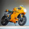 Yellow Ducati Motor diamond painting