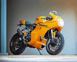 Yellow Ducati Motor diamond painting