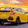 Yellow Honda Car diamond painting