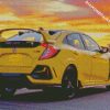 Yellow Honda Car diamond painting